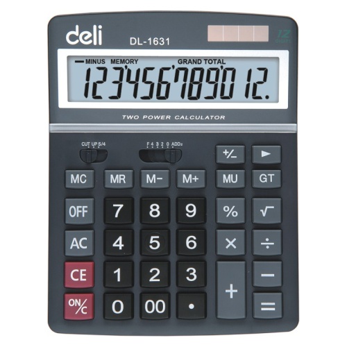 купить Калькулятор Deli (12 разрядный серый цвет 203/155*42) в Ташкенте
