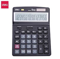 купить Калькулятор 16 разрядный чёрный цв. 192.8*148.5*45.5 Deli E39259