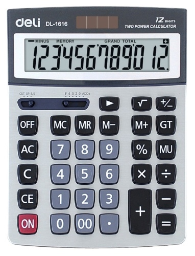купить Калькулятор 12 разрядный серебряный 216*160*41, Deli E1616 в Ташкенте