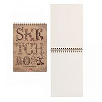купить Блокнот SketchBook 80л А5ф без линовки обложка КРАФТ жесткая подложка на гребне-Буквы-