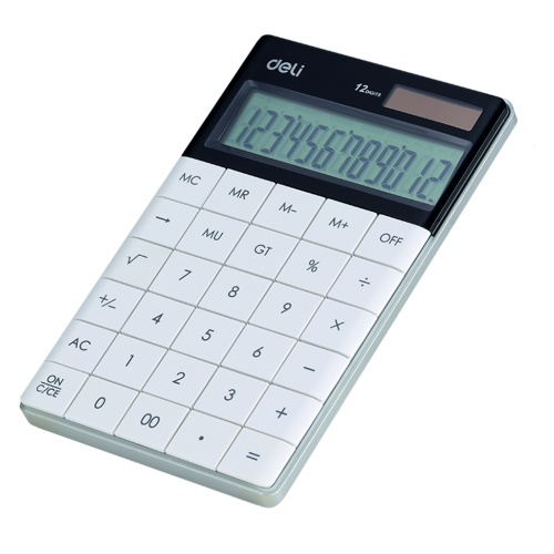 купить Калькулятор, 12 цифр, "Deli" E1589 (белый) в Ташкенте